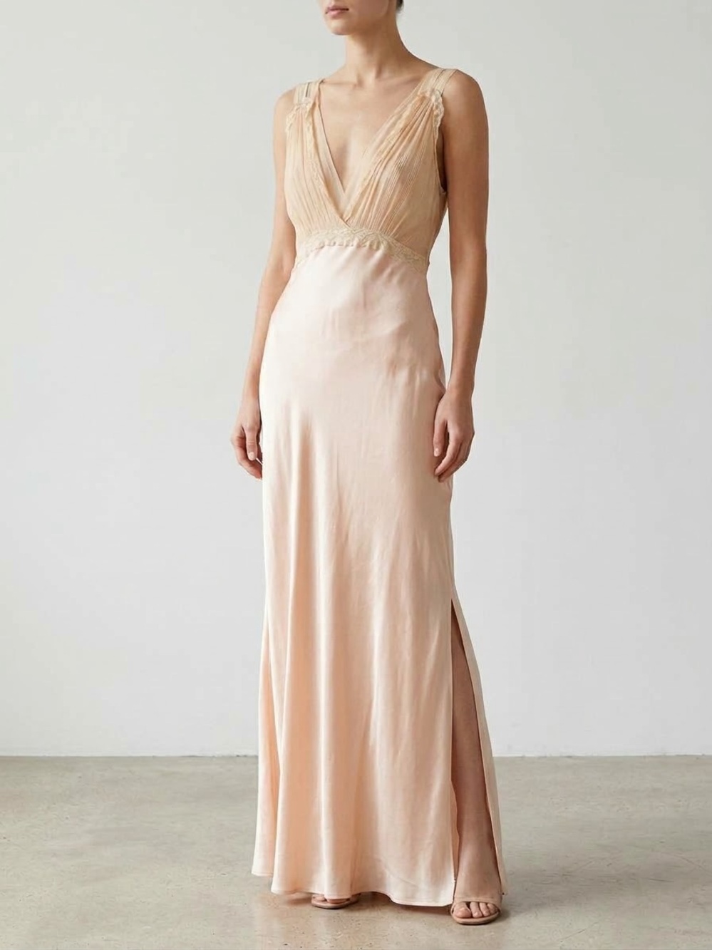 1930s Pale Pink Vintage slip dress XS
